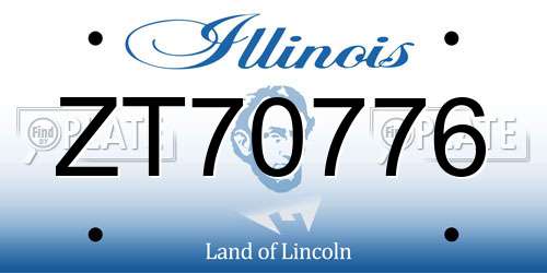 ZT70776 Illinois License Plate