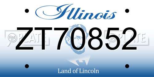 ZT70852 Illinois License Plate