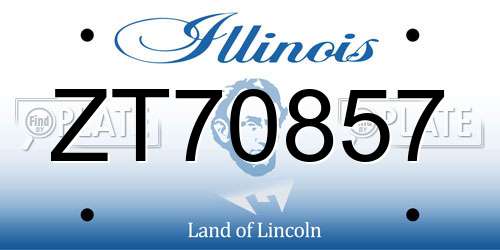 ZT70857 Illinois License Plate