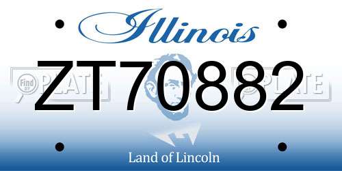 ZT70882 Illinois License Plate