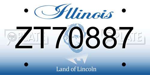 ZT70887 Illinois License Plate