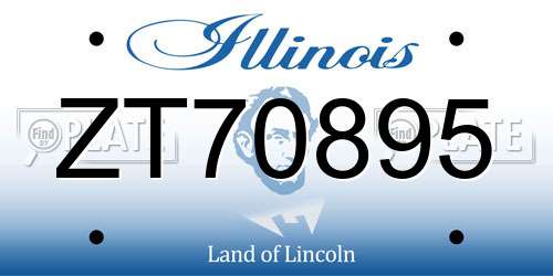 ZT70895 Illinois License Plate