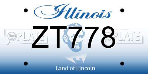 ZT778 Illinois License Plate