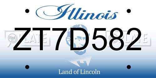 ZT7D582 Illinois License Plate