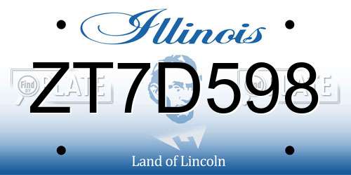 ZT7D598 Illinois License Plate