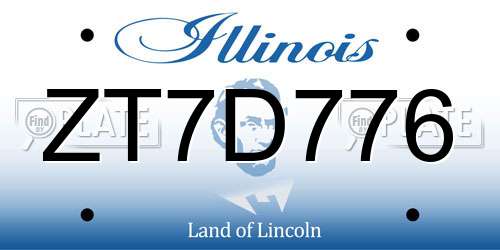 ZT7D776 Illinois License Plate