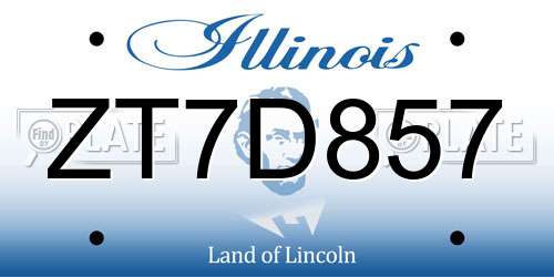 ZT7D857 Illinois License Plate