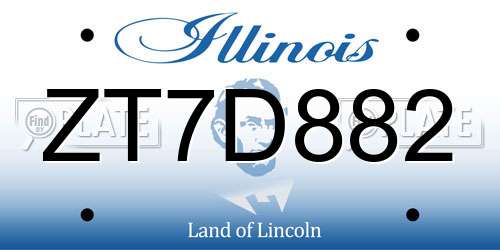 ZT7D882 Illinois License Plate