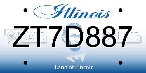 ZT7D887 Illinois License Plate