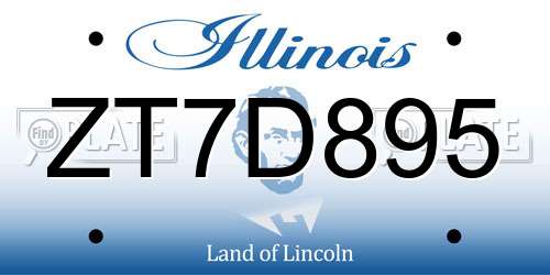 ZT7D895 Illinois License Plate