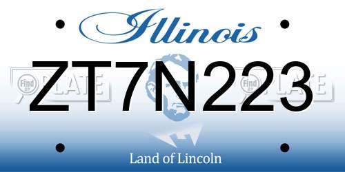 ZT7N223 Illinois License Plate