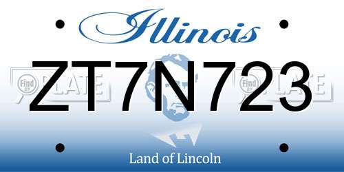 ZT7N723 Illinois License Plate
