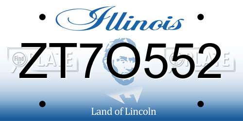 ZT7O552 Illinois License Plate