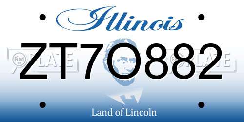ZT7O882 Illinois License Plate