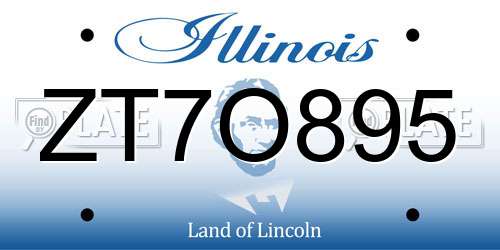 ZT7O895 Illinois License Plate