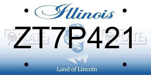 ZT7P421 Illinois License Plate