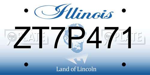 ZT7P471 Illinois License Plate