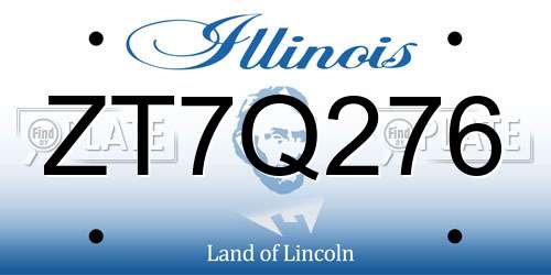 ZT7Q276 Illinois License Plate