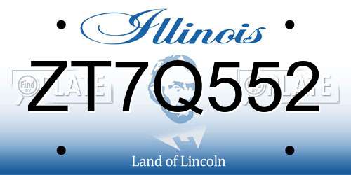ZT7Q552 Illinois License Plate