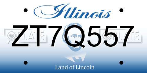 ZT7Q557 Illinois License Plate