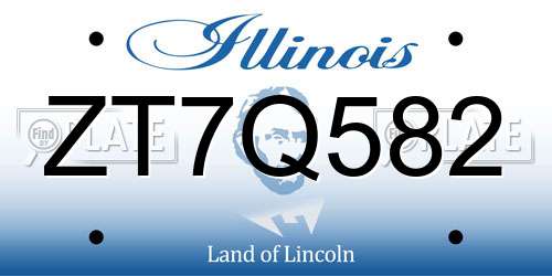 ZT7Q582 Illinois License Plate