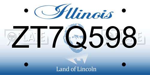 ZT7Q598 Illinois License Plate