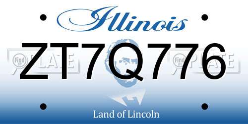 ZT7Q776 Illinois License Plate