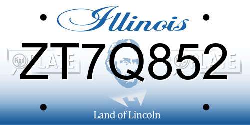 ZT7Q852 Illinois License Plate
