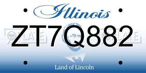 ZT7Q882 Illinois License Plate