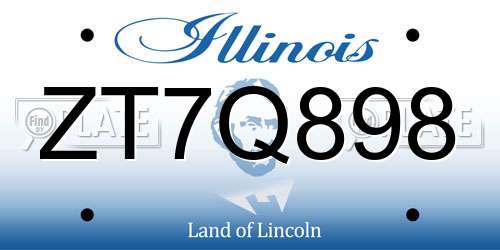ZT7Q898 Illinois License Plate