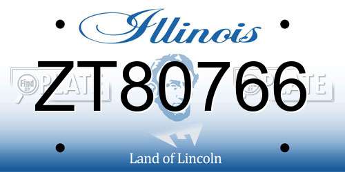 ZT80766 Illinois License Plate