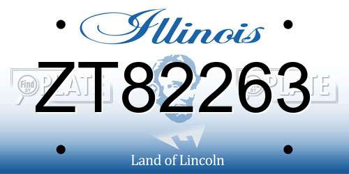 ZT82263 Illinois License Plate