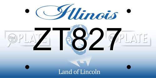 ZT827 Illinois License Plate