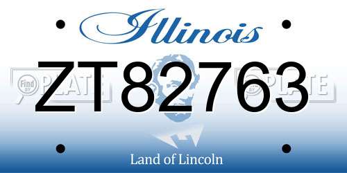 ZT82763 Illinois License Plate