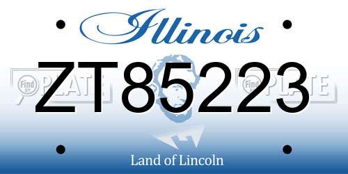 ZT85223 Illinois License Plate