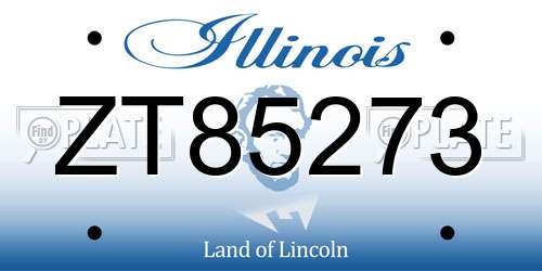 ZT85273 Illinois License Plate