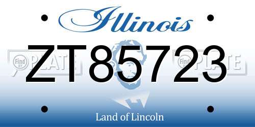 ZT85723 Illinois License Plate