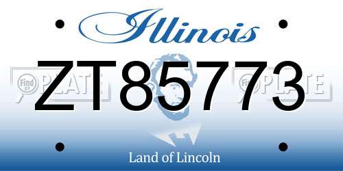 ZT85773 Illinois License Plate