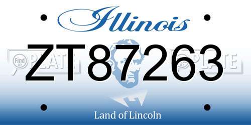 ZT87263 Illinois License Plate