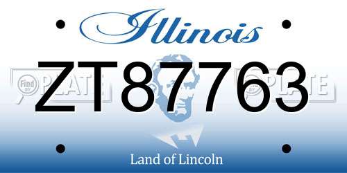 ZT87763 Illinois License Plate