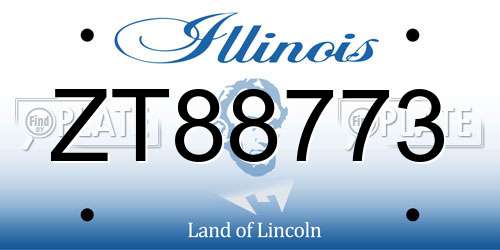 ZT88773 Illinois License Plate