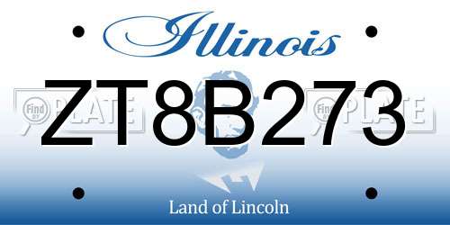 ZT8B273 Illinois License Plate
