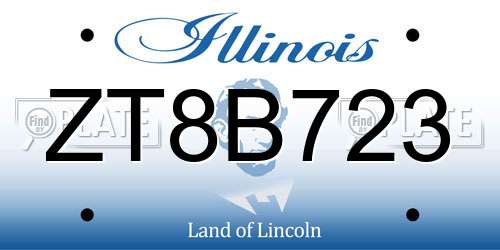 ZT8B723 Illinois License Plate