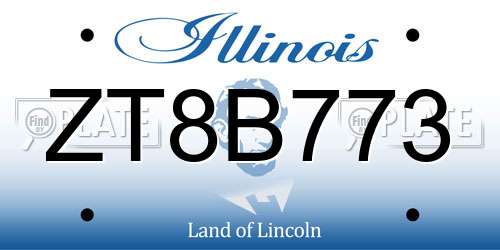ZT8B773 Illinois License Plate