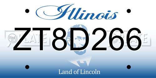 ZT8D266 Illinois License Plate