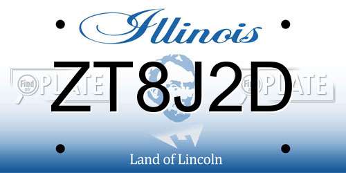 ZT8J2D Illinois License Plate