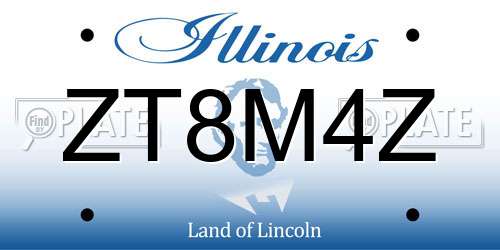 ZT8M4Z Illinois License Plate