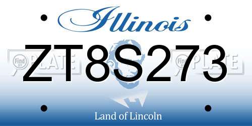 ZT8S273 Illinois License Plate