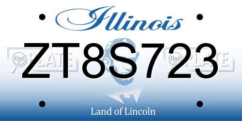 ZT8S723 Illinois License Plate
