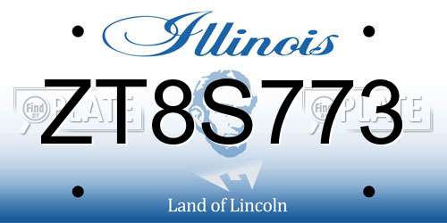 ZT8S773 Illinois License Plate